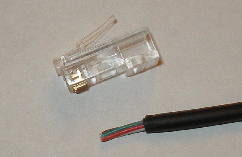 Close-up of connector and wire