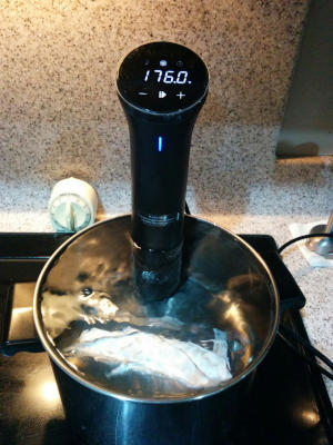 Cooking the bag at 80 C