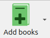a green button with a plus symbol on it and the words Add books below it